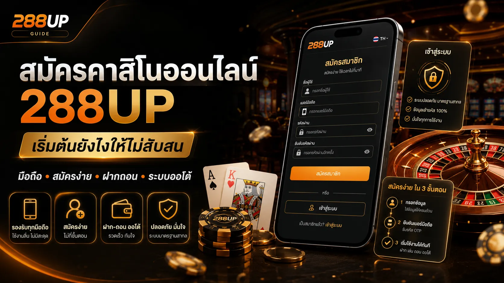 สมัครคาสิโนออนไลน์ 288UP | เริ่มต้นยังไงให้ไม่สับสน