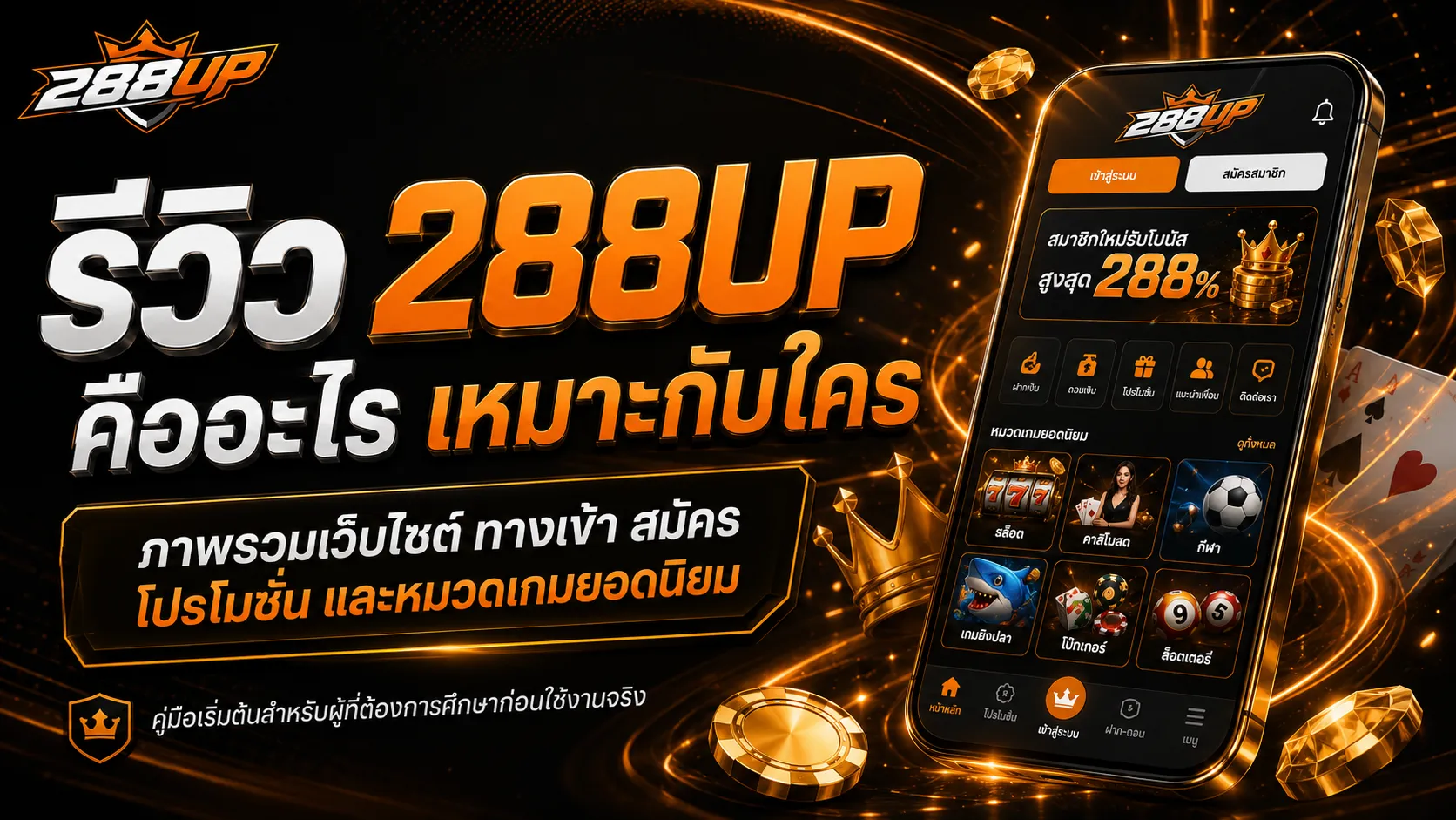 รีวิว 288UP สำหรับมือใหม่ ควรเช็กอะไรบ้างก่อนเข้าใช้งาน
