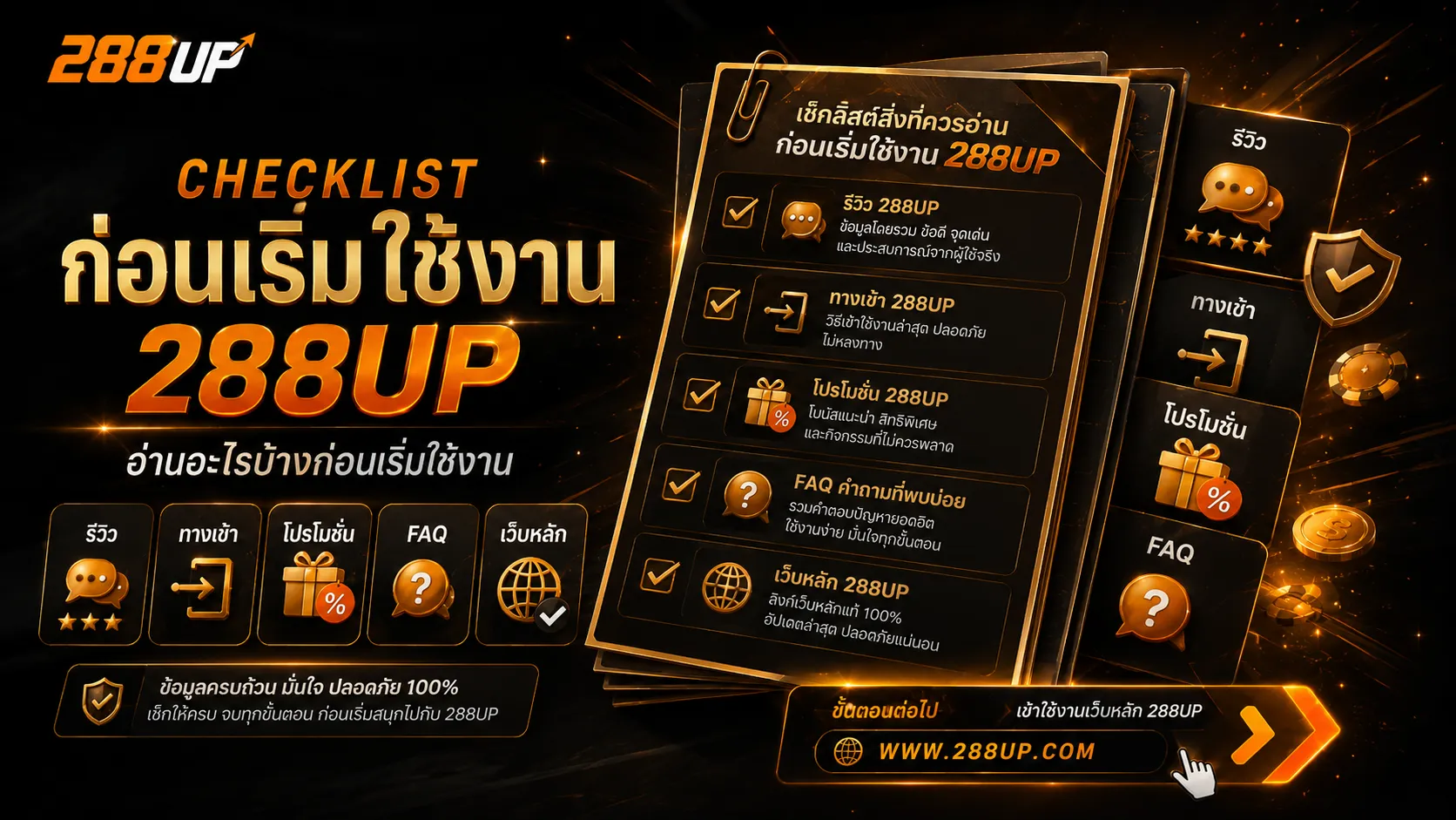 Checklist บทความแนะนำ 288UP ที่ควรอ่านก่อนเข้าใช้งาน