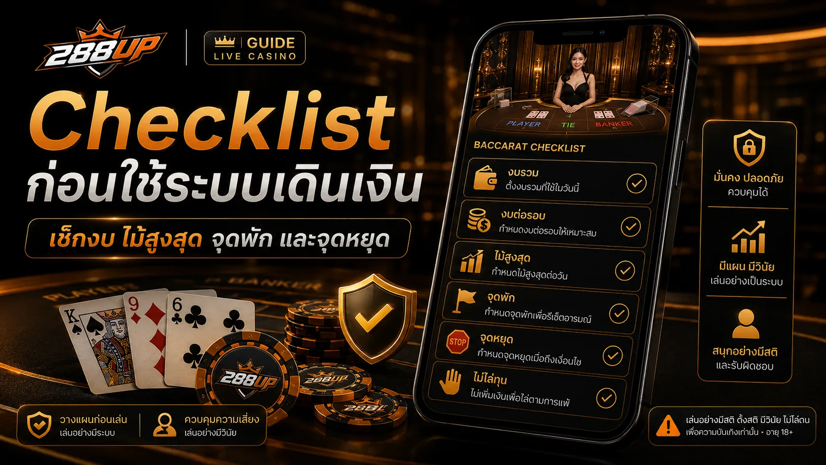 Checklist ก่อนใช้ระบบเดินเงินบาคาร่า เช็กงบ ไม้สูงสุด จุดพัก และจุดหยุด