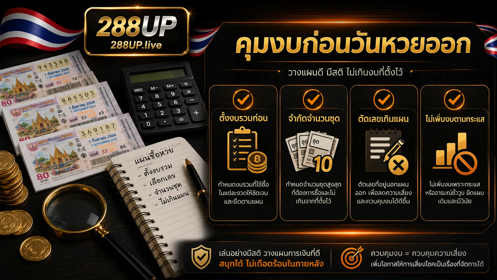 คุมงบและจำกัดจำนวนชุดก่อนซื้อหวยไทยหลายชุด