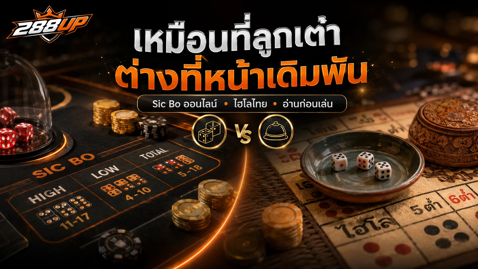 เปรียบเทียบ Sic Bo ออนไลน์กับไฮโลไทย จุดเหมือนและจุดต่างของหน้าเดิมพัน