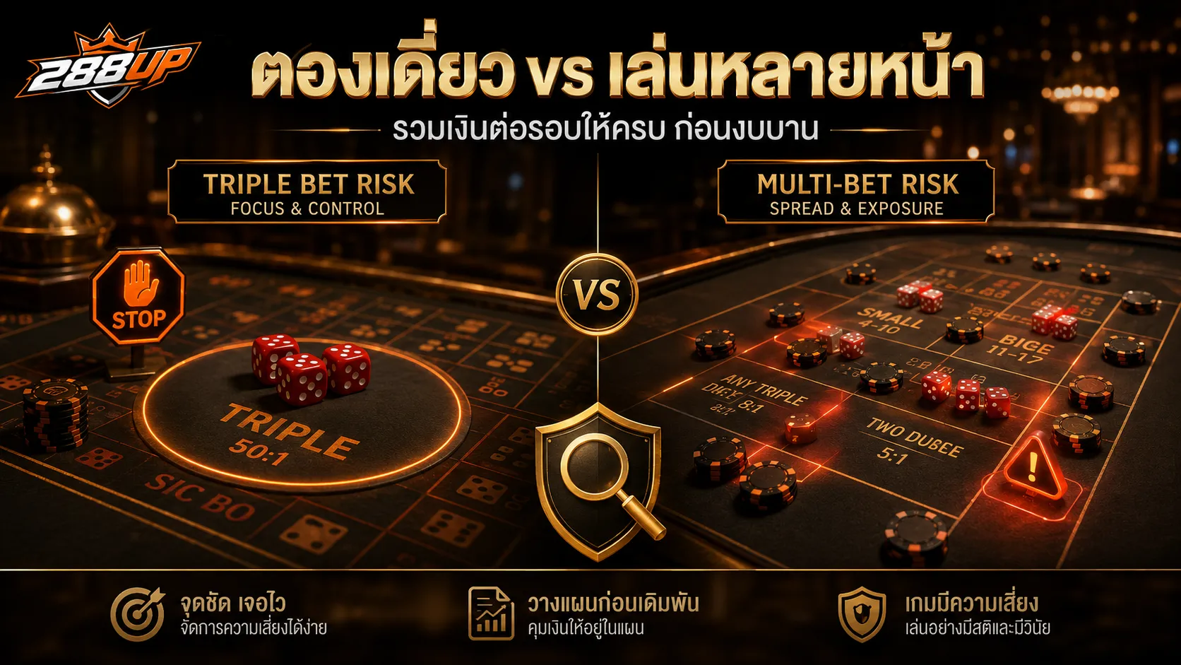 เปรียบเทียบแทงตองไฮโลกับการเล่นหลายหน้าใน Sic Bo ที่อาจทำให้ทุนแตกเร็ว