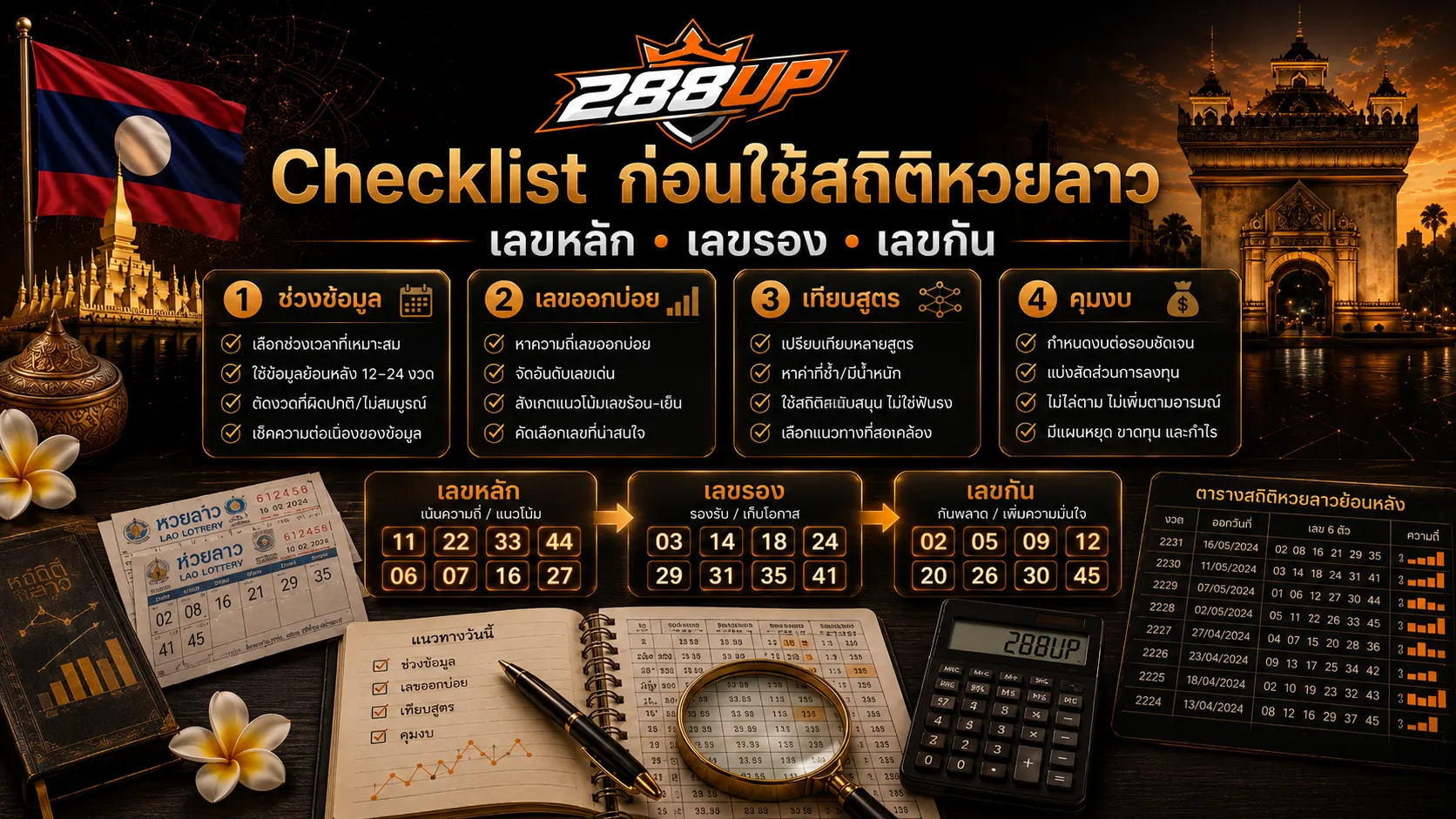 Checklist ใช้สถิติหวยลาวย้อนหลังประกอบการจัดเลข