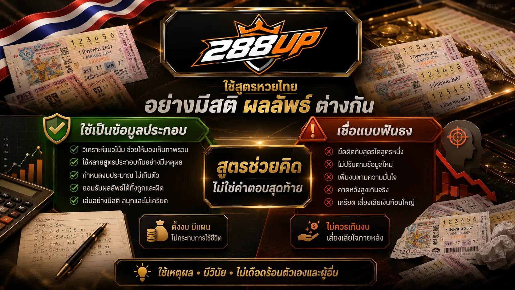 เปรียบเทียบสูตรคำนวณหวยไทยกับข้อมูลประกอบก่อนซื้อ