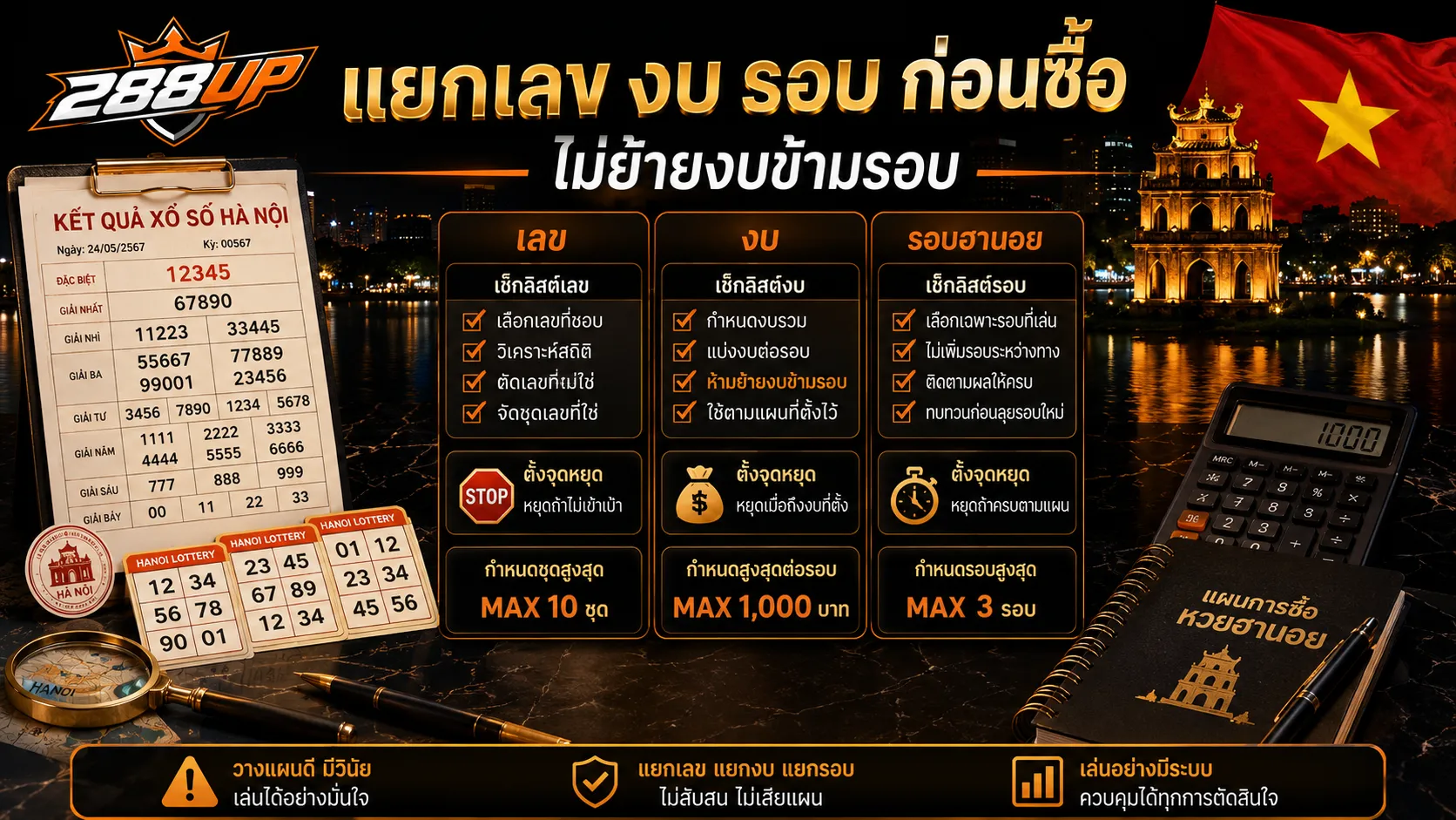 แยกเลข งบ และรอบก่อนซื้อหวยฮานอย