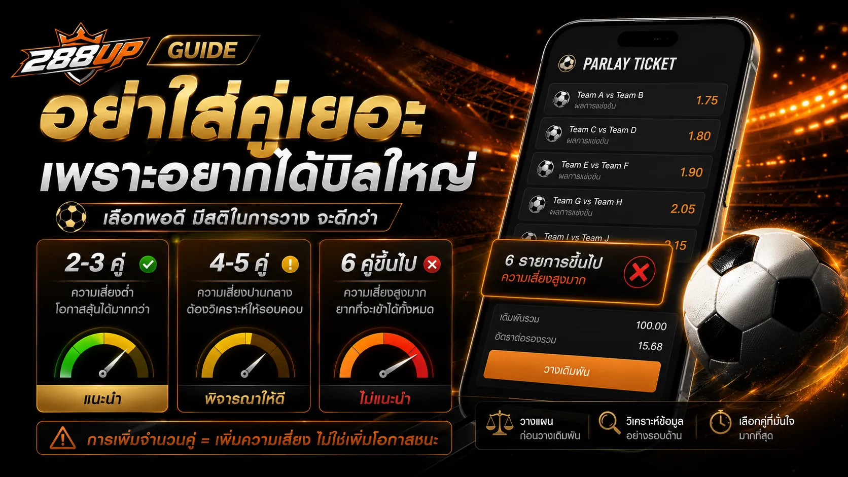 บอลสเต็ปไม่ควรใส่คู่เยอะเกินไปโดยไม่คัดข้อมูลก่อน