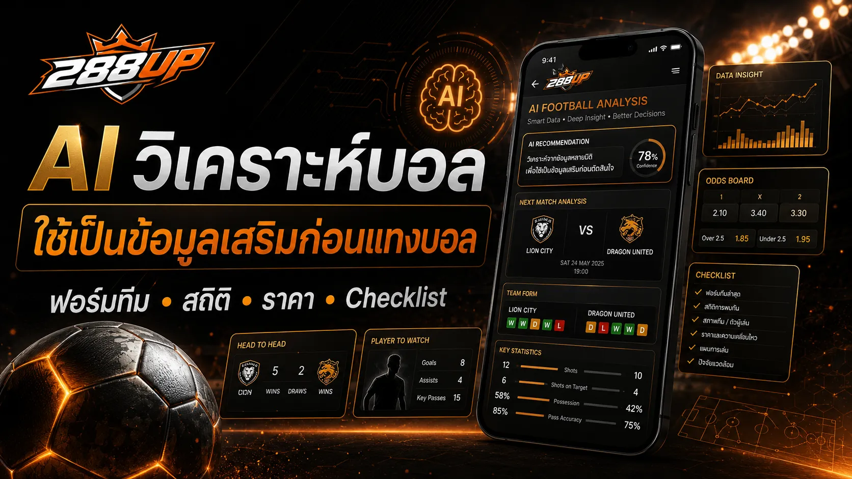 AI วิเคราะห์บอลควรใช้เป็นข้อมูลเสริม ไม่ใช่คำตอบสุดท้ายก่อนเลือกคู่