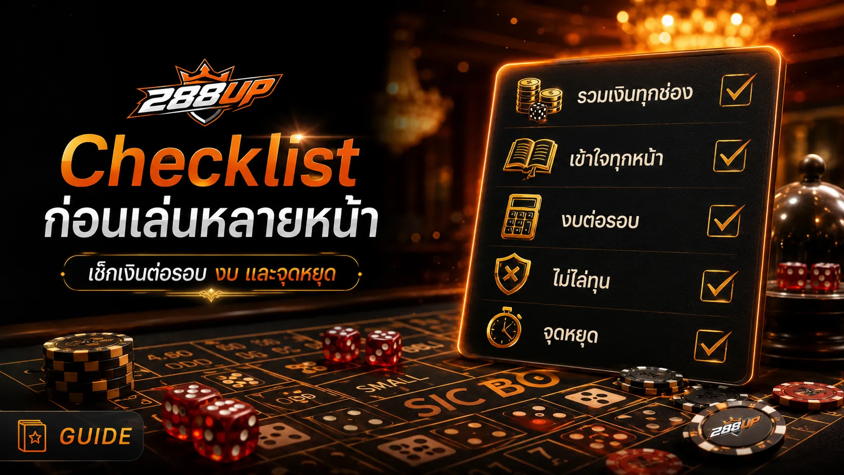 Checklist ก่อนเล่นไฮโลหลายหน้า เช็กเงินต่อรอบ จำนวนหน้า งบ และจุดหยุด